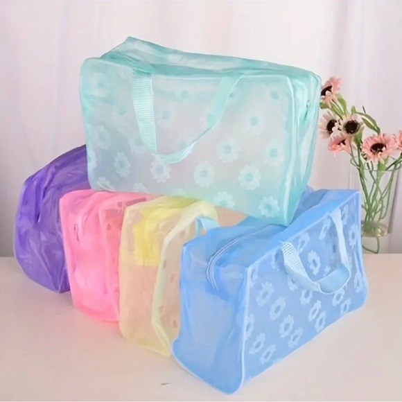 Passion Vacation Waterproof Floral Cosmetic Bag, Portable Makeup Organizer - Picture 3 of 4